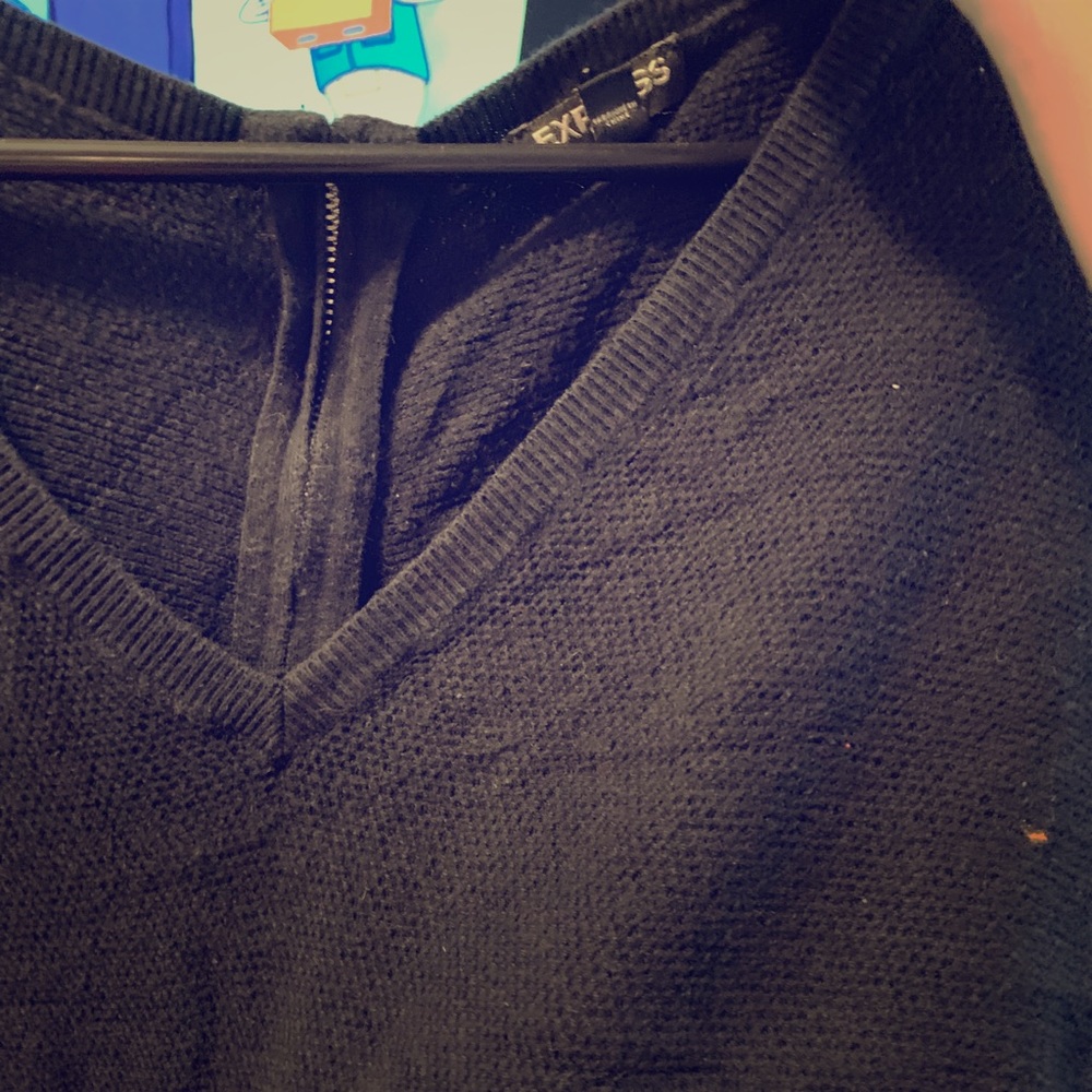 Express faded black 3/4 sleeve sweater